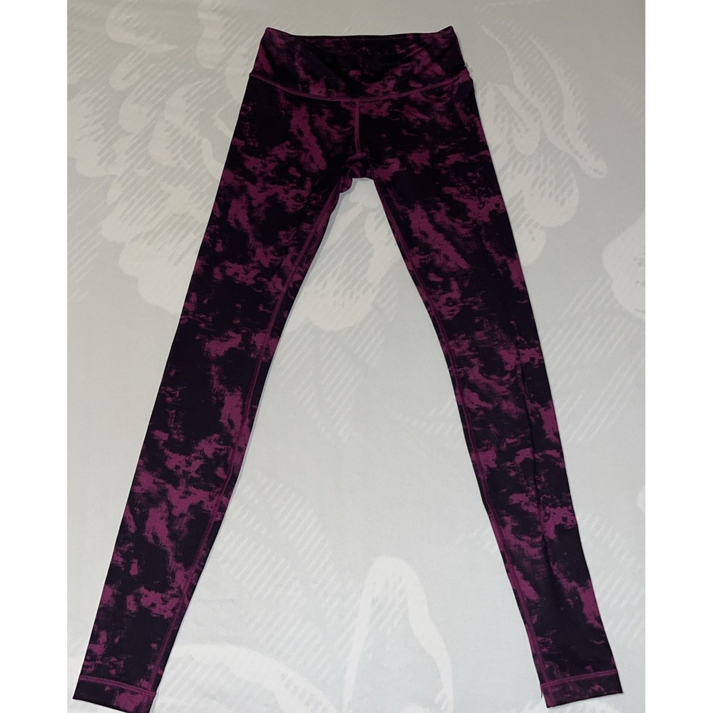 Lululemon Women's Purple Black Tie Dye High Rise Leggings Athletic Pants
